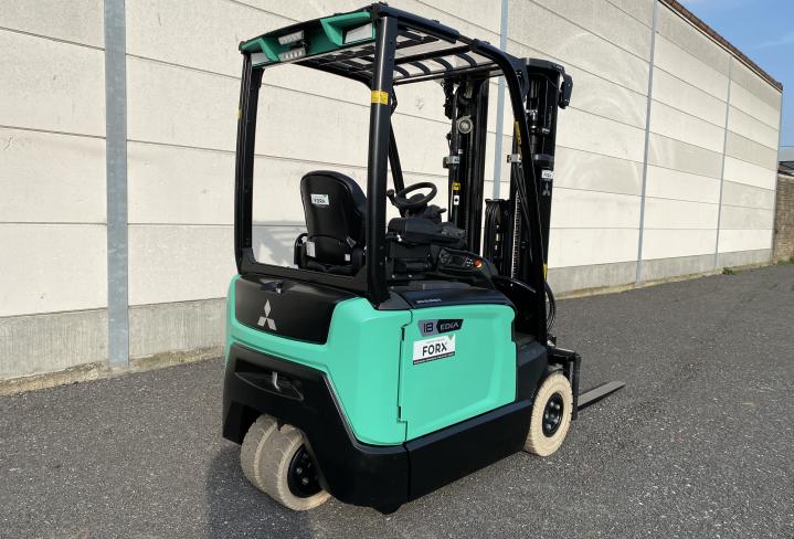 NEW ELEKTRISCHE DRIEWIEL HEFTRUCK COMPACT 1.8 tON HEFTRUCK FORKLIFT ELECTRIC NEW TE KOOP MITSUBISHI FB18ACNT 4.75M 4.8M TE KOOP VERKOOP MITSUBISHI HEFTRUCK FORKLIFT CHARIOT A VENDRE FORX DEKONINCK PIET ELECTRIC FORKLIFT 3 WHEEL 