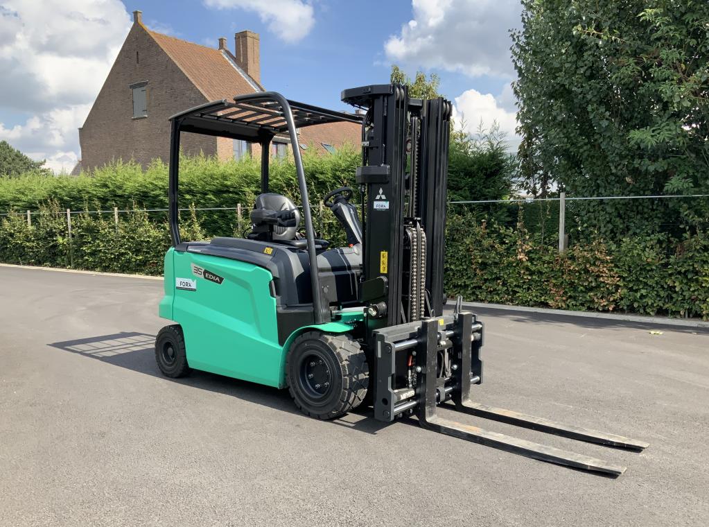 Nieuwe Mitsubishi elektrische heftruck Edia35 3,5ton hefvermogen Nieuwe Heftruck te koop verkoop Forx Piet Dekoninck  Forx specialist in heftrucks  Forx    Mitsubishi.                      Dumarent cebeko devako