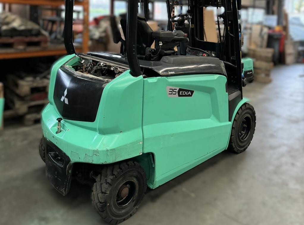 Nieuwe Mitsubishi elektrische heftruck Edia35 3,5ton hefvermogen Nieuwe Heftruck te koop verkoop Forx Piet Dekoninck  Forx specialist in heftrucks  Forx    Mitsubishi.                      Dumarent cebeko devako