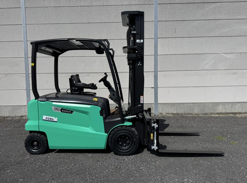 Nieuwe Mitsubishi elektrische heftruck Edia35 3,5ton hefvermogen Nieuwe Heftruck te koop verkoop Forx Piet Dekoninck  Forx specialist in heftrucks  Forx    Mitsubishi.                      Dumarent cebeko devako