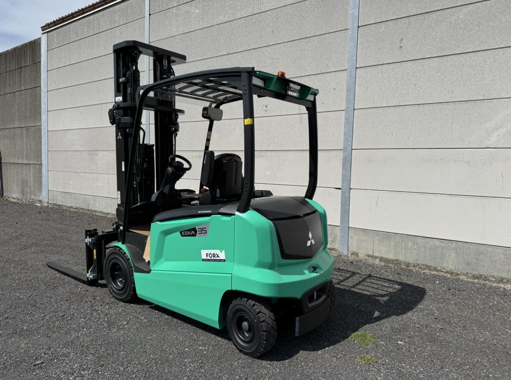 Nieuwe Mitsubishi elektrische heftruck Edia35 3,5ton hefvermogen Nieuwe Heftruck te koop verkoop Forx Piet Dekoninck  Forx specialist in heftrucks  Forx    Mitsubishi.                      Dumarent cebeko devako