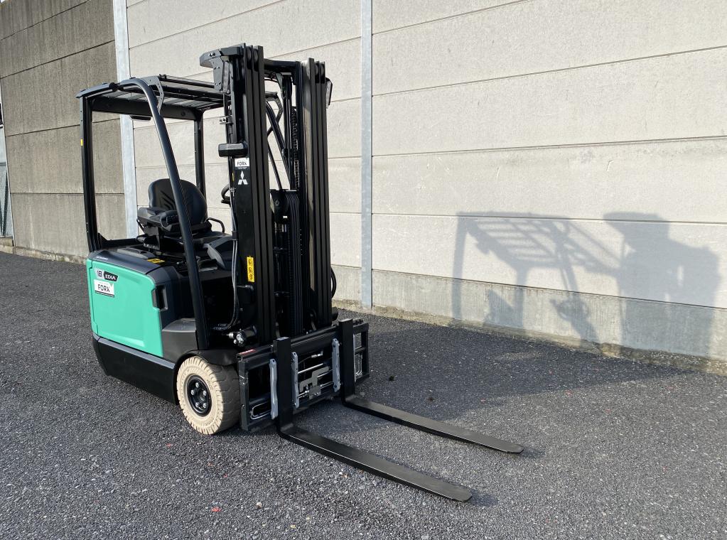 NEW ELEKTRISCHE DRIEWIEL HEFTRUCK COMPACT 1.8 tON HEFTRUCK FORKLIFT ELECTRIC NEW TE KOOP MITSUBISHI FB18ACNT 4.75M 4.8M TE KOOP VERKOOP MITSUBISHI HEFTRUCK FORKLIFT CHARIOT A VENDRE FORX DEKONINCK PIET ELECTRIC FORKLIFT 3 WHEEL 